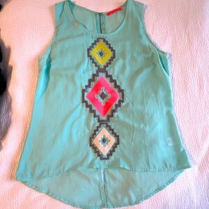 Neon teal tank